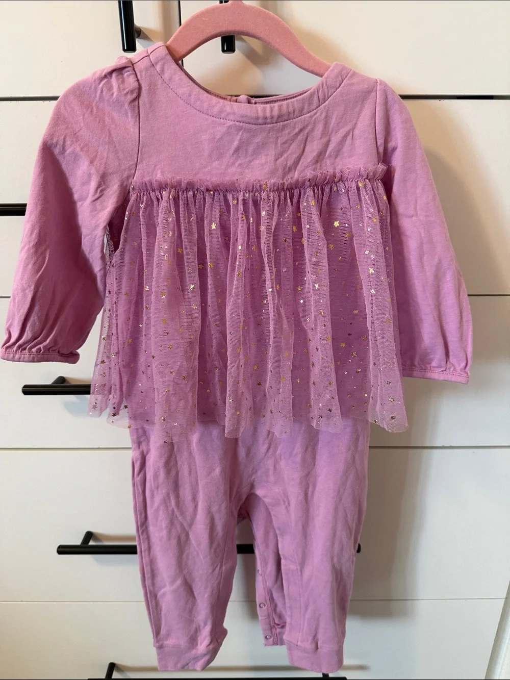 GAP Pink Tulle Star Trim Baby One-Piece